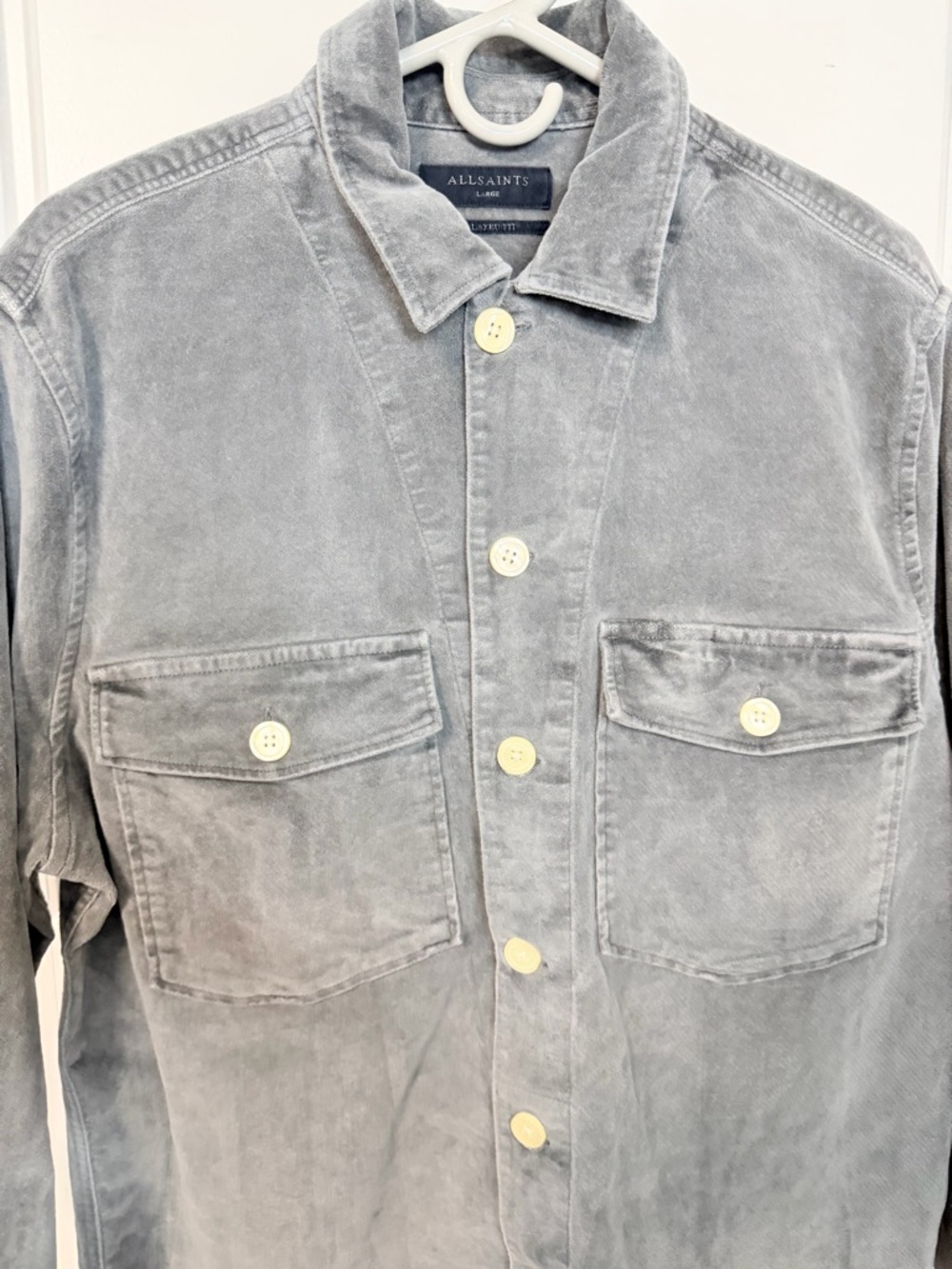 All Saints Men's Gray Casual Button-Down Shirt - Picture 4 of 6